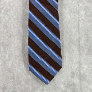 Black & Brown 1826 Blue Brown Stripe 100%‎ Silk Men's Neck Tie NWOT